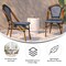 Merrick Lane Sacha Stacking Bistro Chair with PE Seat and Back and Aluminum Frame for Indoor/Outdoor Use